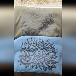 "IDGAF" Blue Graphic Hoodie
